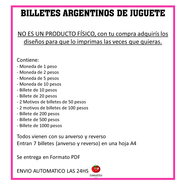 billetes de juguete para imprimir gratis