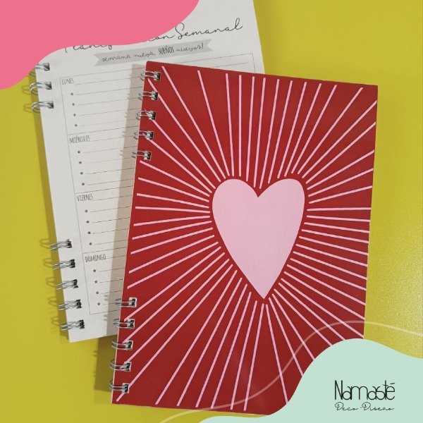 Producto - Cuaderno planificador Corazón rojo