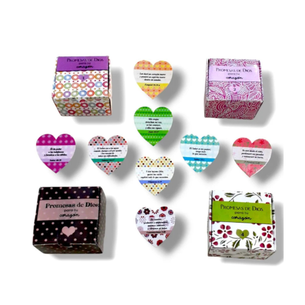 Producto - PROMESAS DE DIOS PARA TU CORAZON- CAJA CARTON (PERLAS BIBLICAS)