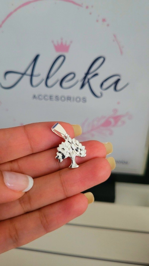 Producto - Dije arbol de la vida  de acero blanco