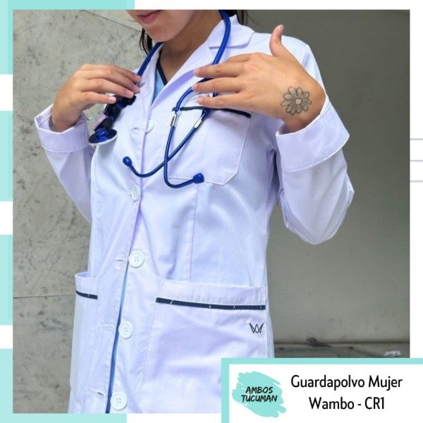 Producto - Guardapolvo Mujer Wambo CR1 Detalle Azul