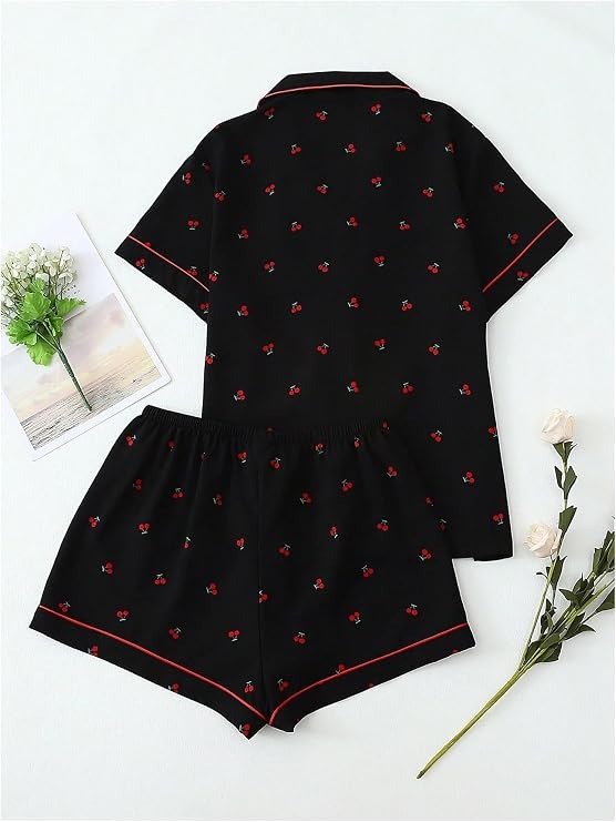 Producto - Conjunto de pijama de 2 piezas Cherry Black - 2