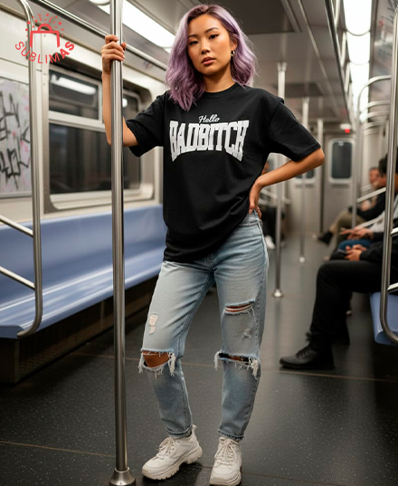 Producto - Remera negra algodon  Bad Bitch