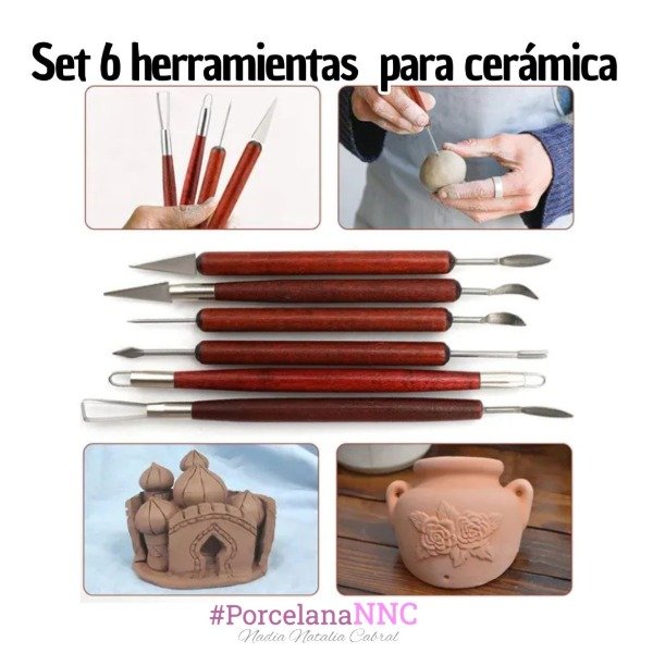 Producto - Set de herramientas ceramica alfareria x6