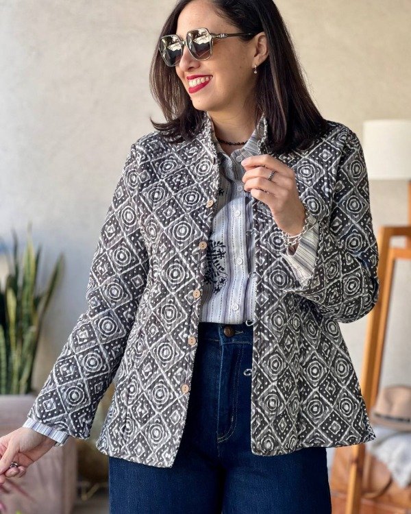 Producto - Chaqueta Hindi Gris y Cemento S M