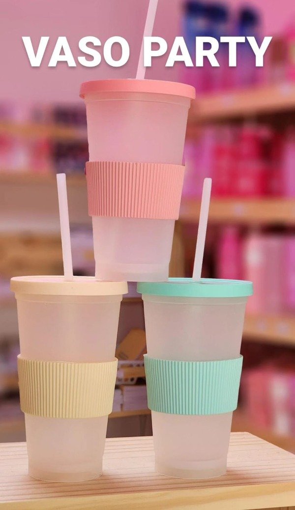Producto - VASO TRASLUCIDO CON SORBETE VASO PARTY