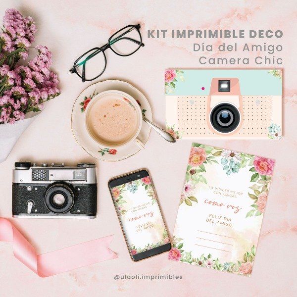 Producto - Kit Imprimible Día del Amigo "Camera Chic"