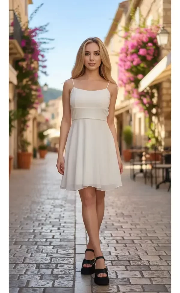 Producto - Vestido corto civil blanco de Gasa