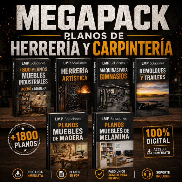 Producto - Megapack 1800 Planos de Herrería y Carpintería - 0