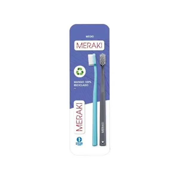 Producto - Cepillo de Dientes de Plástico reciclado Meraki Blister Por 2 Unidades
