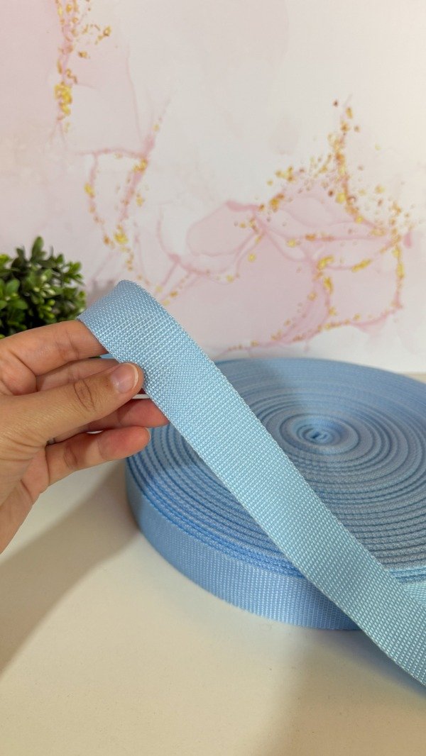 Producto - Cinta mochilera pesada pase 30 celeste - 5 mts