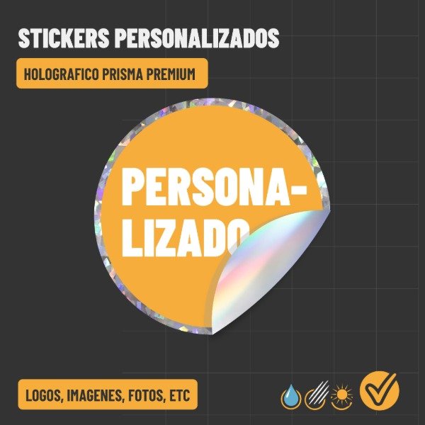 Producto - Stickers holograficos prisma uv, personalizado