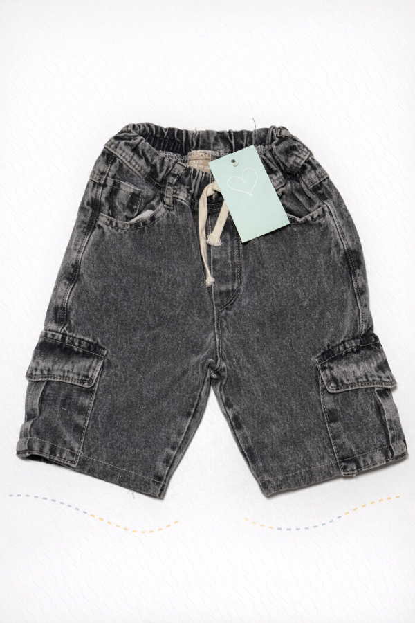 Producto - Bermuda Jogger cargo denim gris GR2
