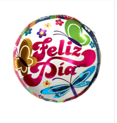 Producto - globo feliz dia con mariposas 23 cm