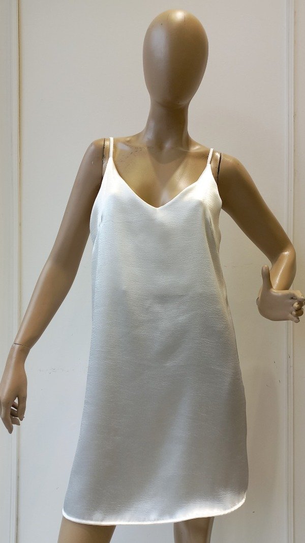 Producto - Vestido Cuello V Pinzas Satín "Mica" (Art. 5781)