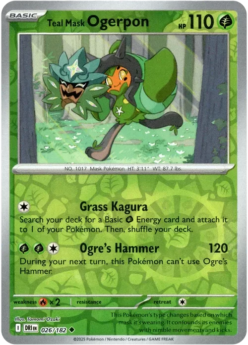 Producto - Teal Mask Ogerpon - 026/182 - Destined Rivals - Reverse Holo