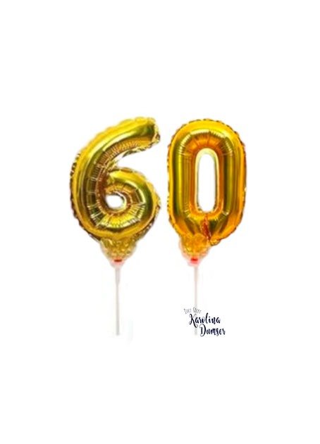 Producto - Globo Topper Número 60 Dorado