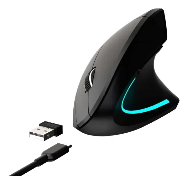 Producto - Mouse Vertical Inalámbrico Recargable 1600DPI Ergonómico Netmak NM-ERGO