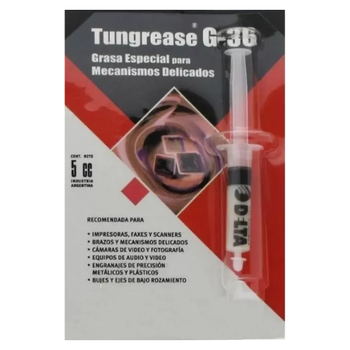 Producto - Tungrease G-36 grasa liviana para mecanismos delicados Jeringa de 5 cc