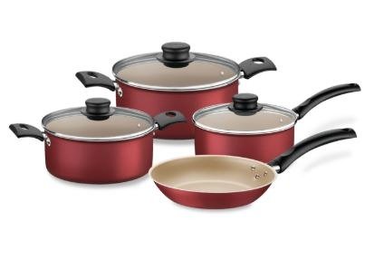 Producto - Batería de Cocina 7 piezas aluminio bordó Tramontina Turim 20298/776
