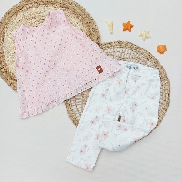 Producto - BLUSA Debi - Broderie Natural o Rosa (12M a 6A)