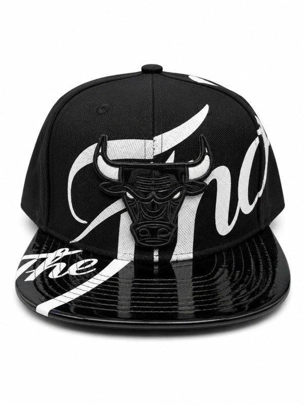 Producto - gorra plana Chicago the finals negra estampado blanco