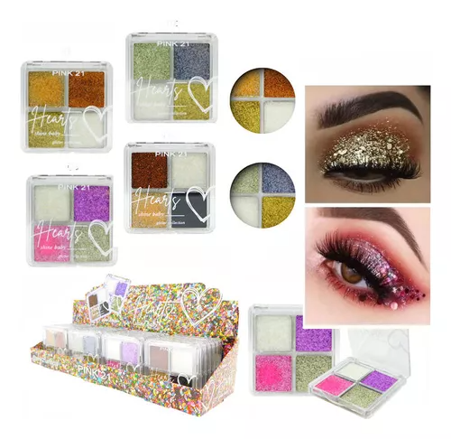 Producto - Paleta Pocket 4 Sombras   Glitter Hearts Shine Baby Pink21