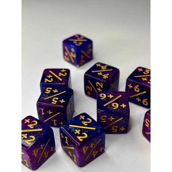 Producto - Set x10 Dados Contadores Positivos Azul y Violeta