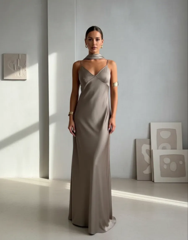 Producto - Vestido Lencero Color Cemento