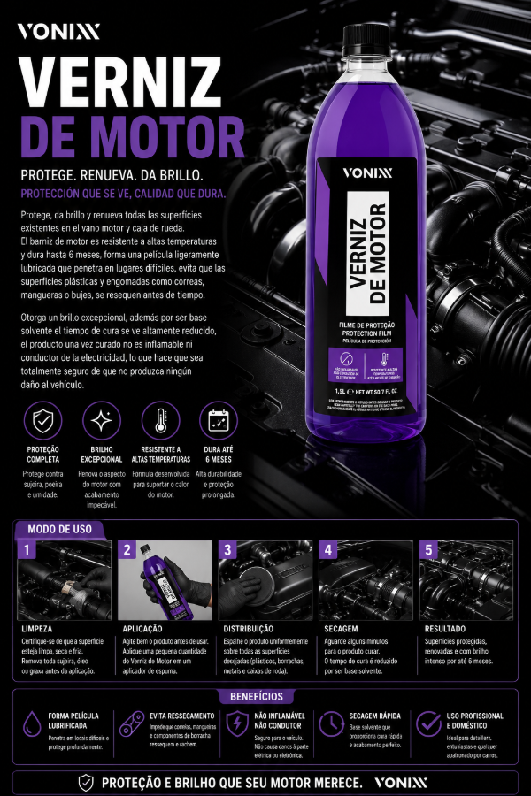 Producto - Vonixx Verniz de Motor 1.5L Protector y Renovador para Motor y Pasarruedas
