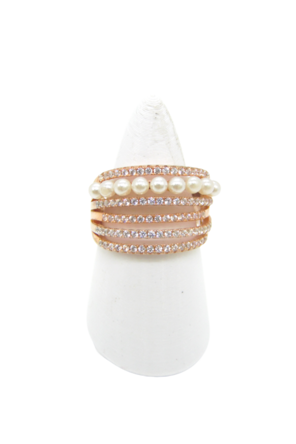 Producto - Anillo cubics y perlas rose
