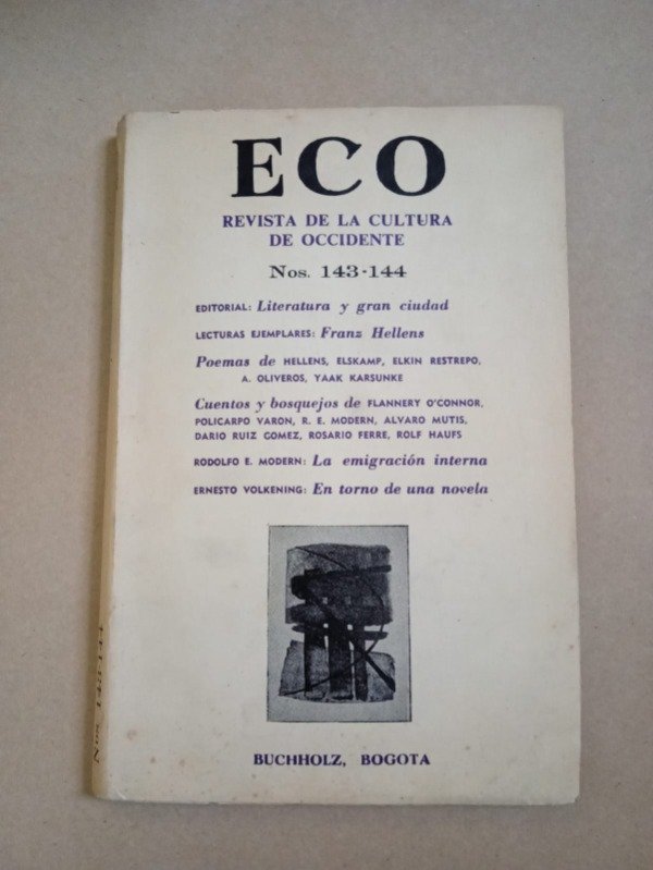 Producto - Eco #143/144 - Hellens Elskamp Restrepo O'Connor - Marzo/Abril 1972