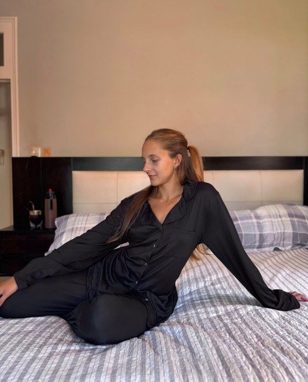 Producto - Pijama camisero negro