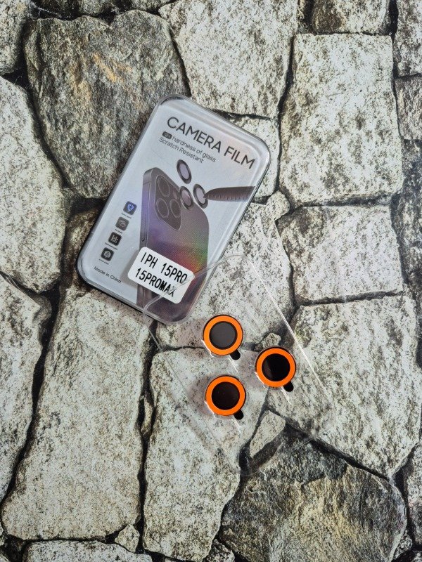 Producto - Protector de cámara neón Iphone 15 Pro / 15 Pro Max naranja