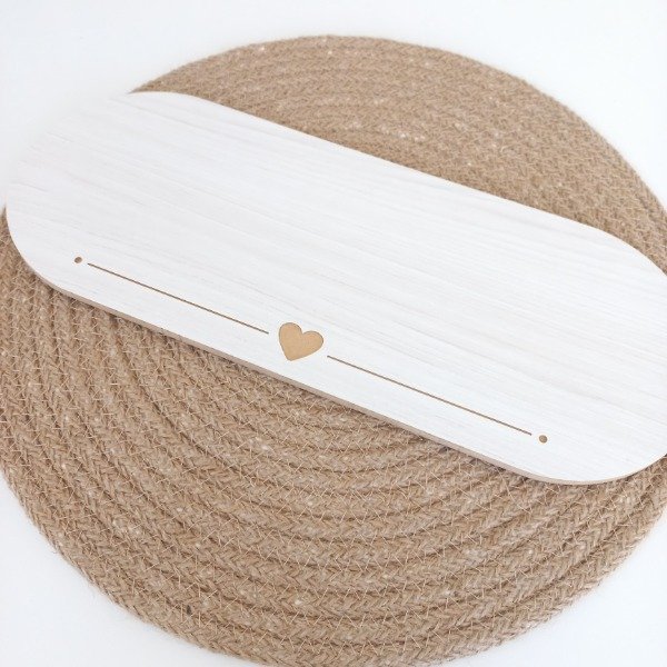 Producto - Tabla de apoyo corazón - 31cm x 12cm