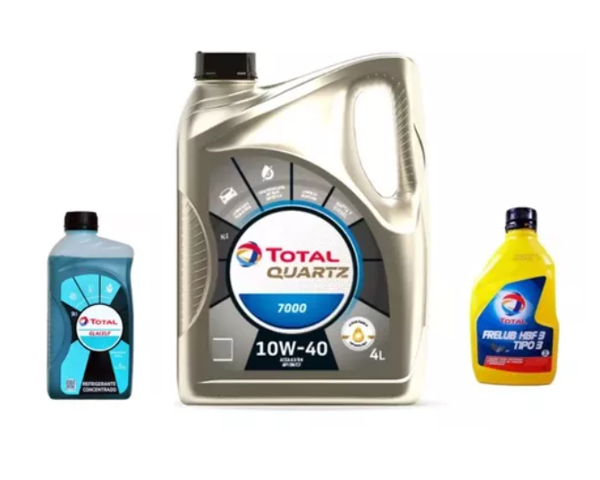 Producto - Aceite Total 10w40 + Refri Verde + Liq de frenos