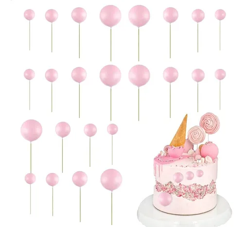 Producto - Set de Esferas para Decoración de Tortas Rosa