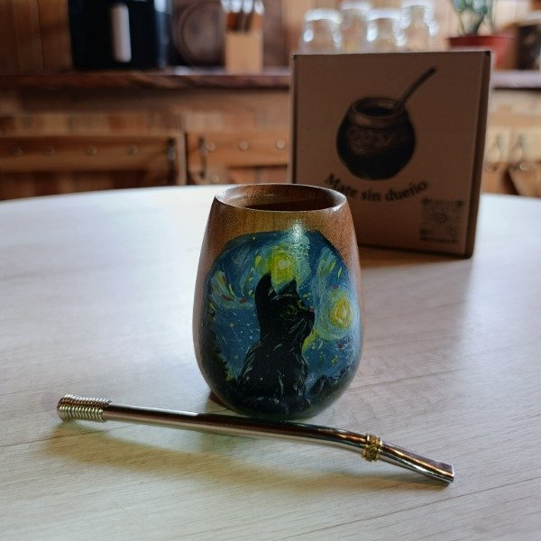 Producto - Mate de Algarrobo gato negro