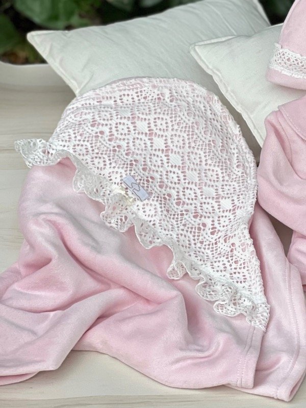 Producto - Manta Plus Doble Rosa con Encaje