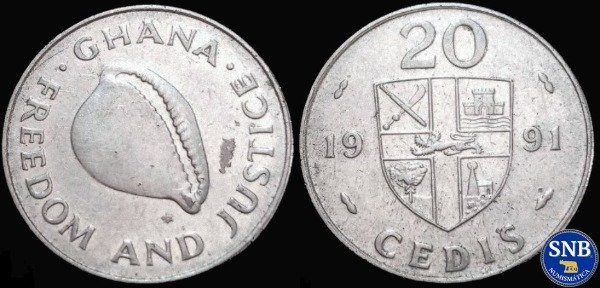 Producto - Ghana - 20 Cedis (1991) KM #30 [VF-] - Consejo Provisional de Defensa Nacional