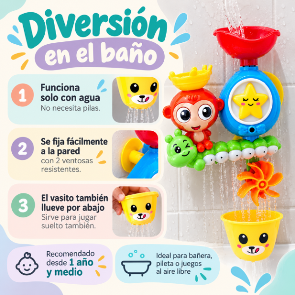 Producto - Juego de baño interactivo sin pilas! Con sopapas - 1