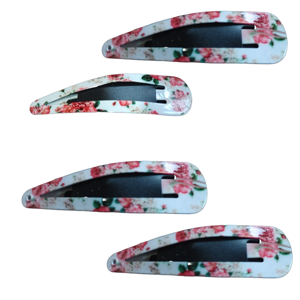 Producto - Hebillas De Pelo Tic Tac Mediana estampado floral Pack X 4 - 3