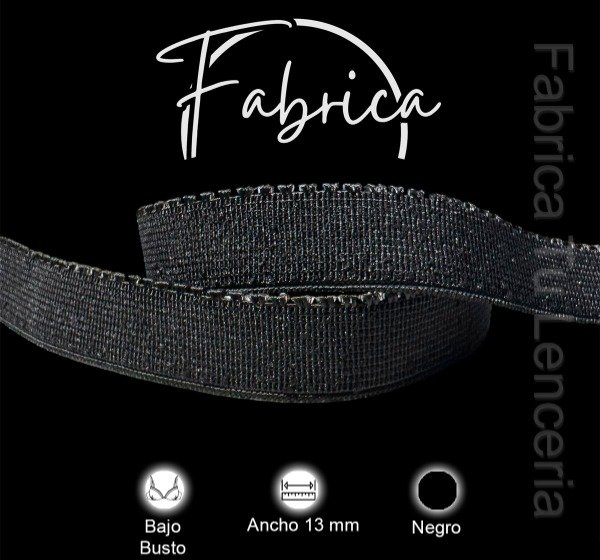 Producto - Bajo Busto Picos Negro 13mm nylon (1 metro)