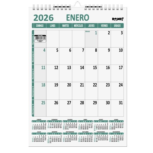 Producto - Calendario 2026 Rome Varios Tamaños VERTICAL VERDE