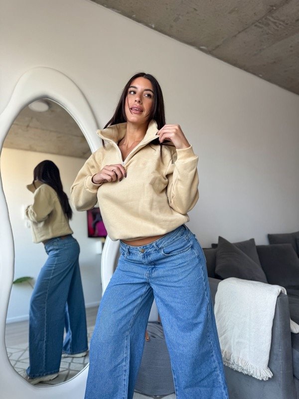 Producto - BUZO CIERRE BEIGE / PRE-SAVE
