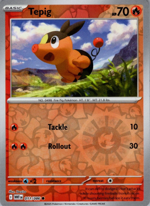 Producto - Tepig - 011/086 - White Flare - Reverse Holo