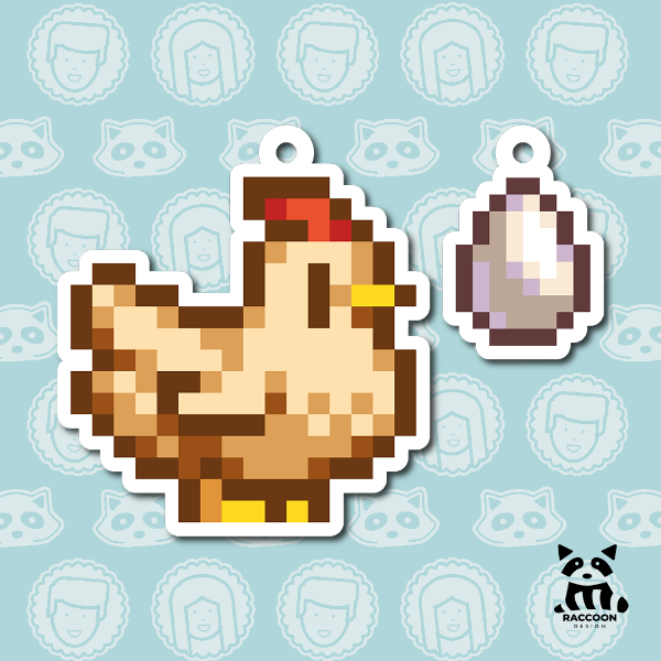 Producto - Llavero Gallina Beige - Stardew Valley