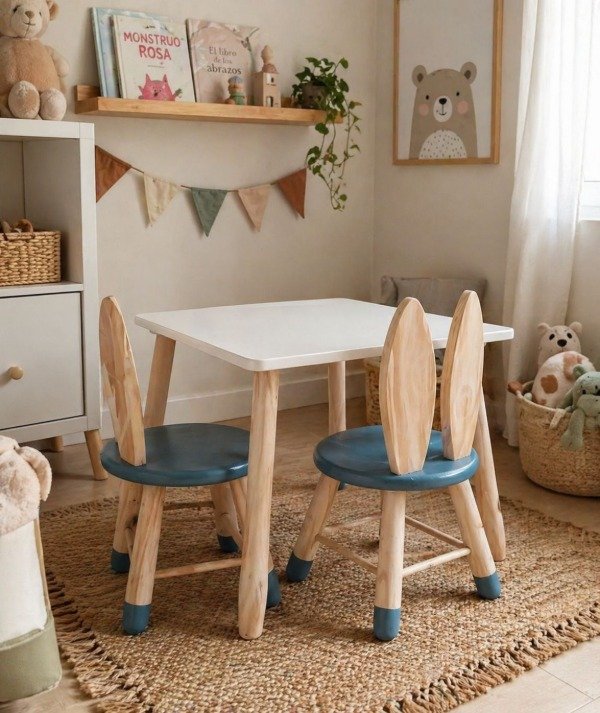 Producto - Mesa cuadrada y sillas conejo