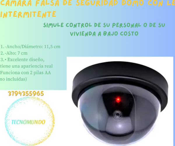 Producto - CAMARA FALSA DOMO CON  LUZ INTERMITENTE