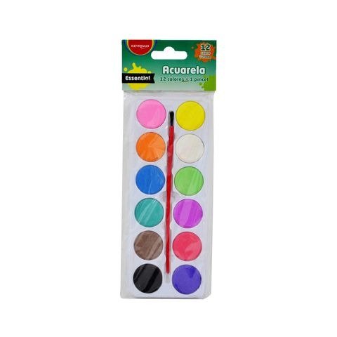 Producto - ACUARELA 12 COLORES CON PINCEL ESSENTIAL EN BOLSA KEYROAD